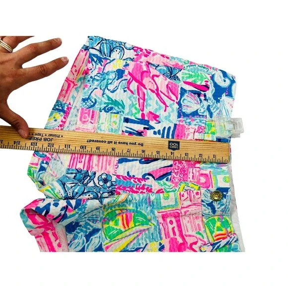 Women’s Lilly Pulitzer Shorts Pop Up Summer Remix Patch Walsh Shorts Sz 8 HTF